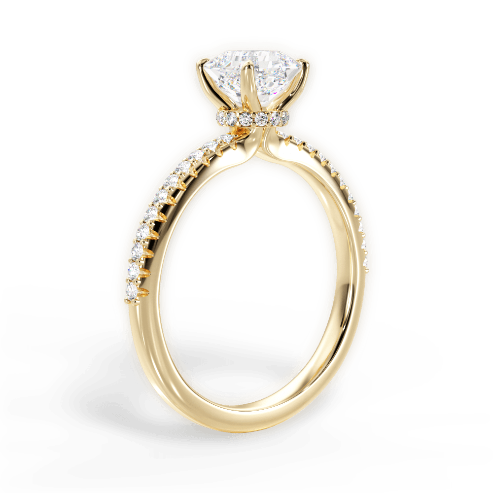 Giselle Asscher Cut Lab Grown Diamond 18Kt Yellow Gold Engagement Ring - View 2