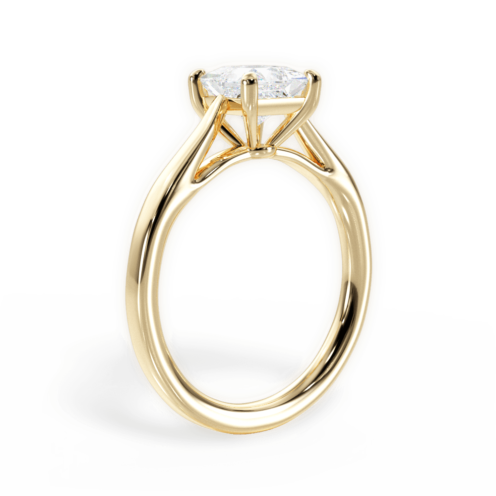 Angie Princess Cut Lab Grown Diamond 18Kt Yellow Gold Engagement Ring - View 3