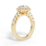 Lydia Cushion Cut Lab Grown Diamond 18Kt Yellow Gold Engagement Ring - View 3
