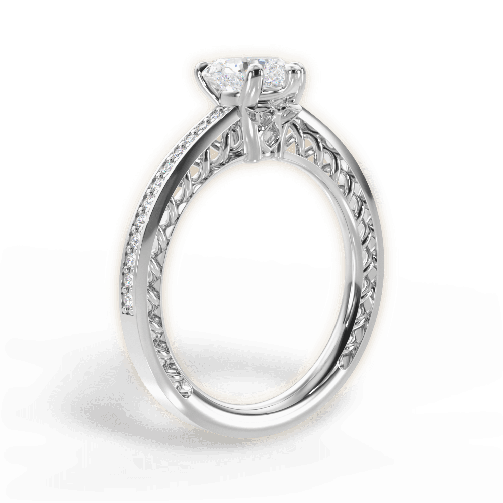 Donna Heart Cut Lab Grown Diamond 14Kt White Gold Engagement Ring - View 4
