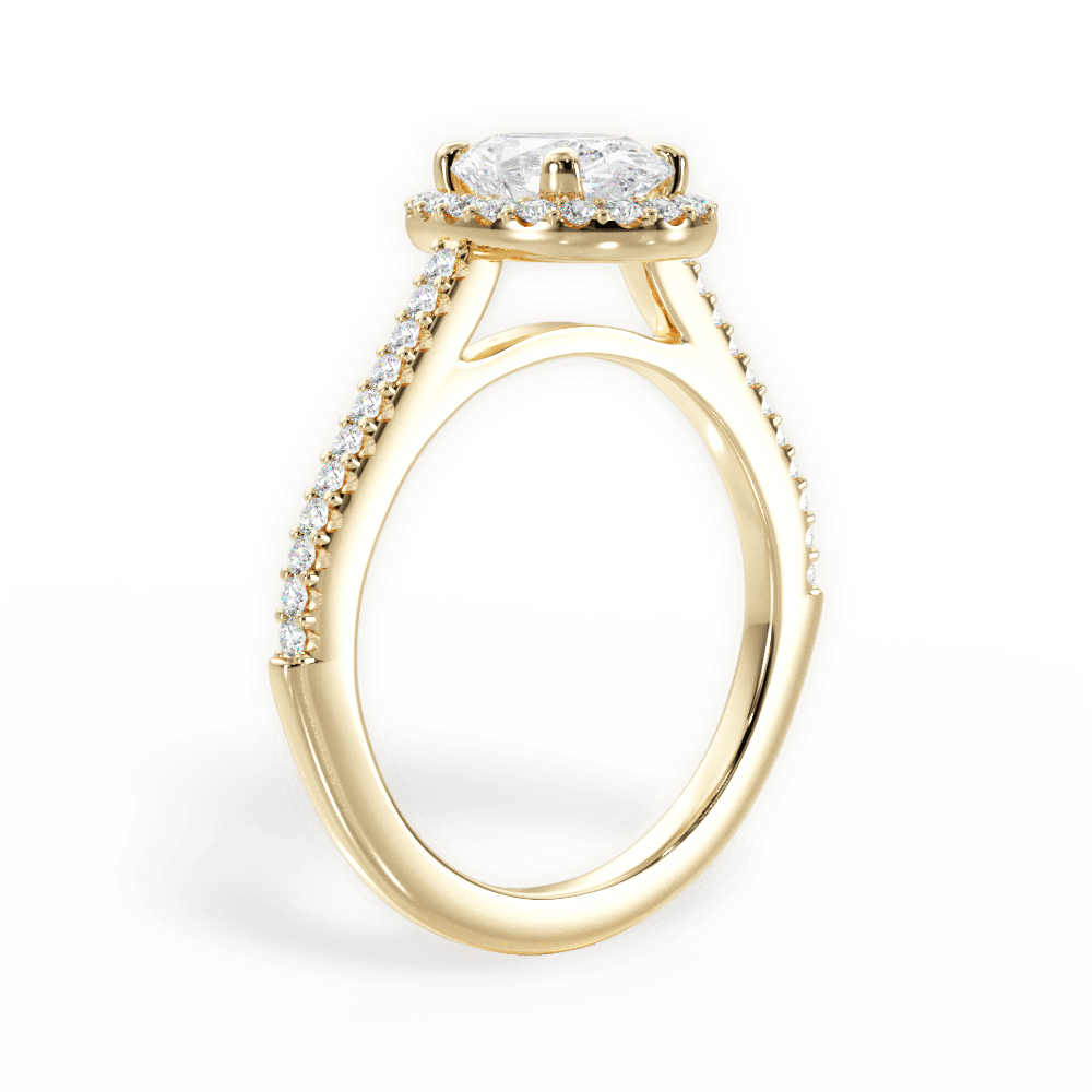 Jeanne Oval Cut Lab Grown Diamond 18Kt Yellow Gold Engagement Ring - View 2