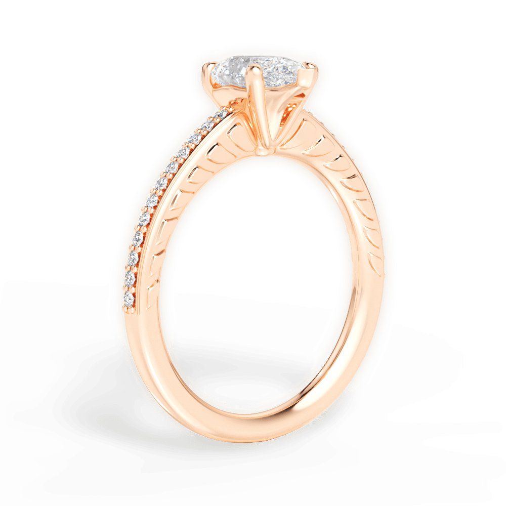 Caroline Pear Cut Lab Grown Diamond 18Kt Rose Gold Engagement Ring - View 2