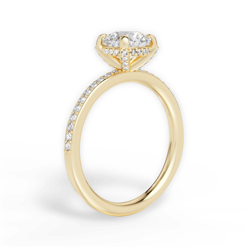 Janice Round Cut Lab Grown Diamond 18Kt Yellow Gold Engagement Ring - View 4