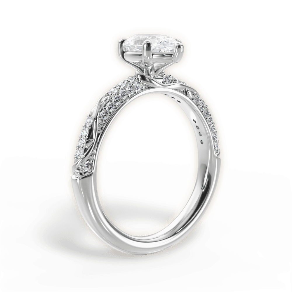 Gloria Pear Cut Lab Grown Diamond 18Kt White Gold Engagement Ring - View 3
