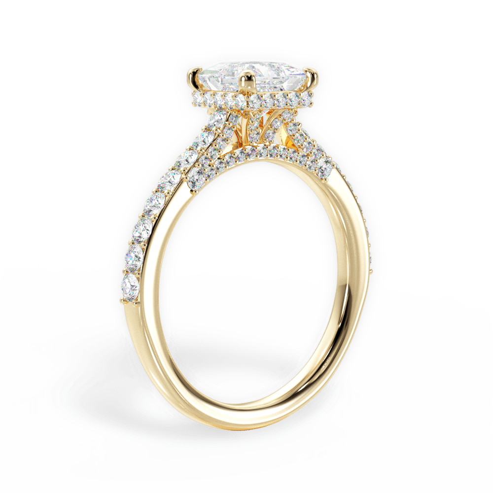 Laura Princess Cut Lab Grown Diamond 18Kt Yellow Gold Engagement Ring - View 2