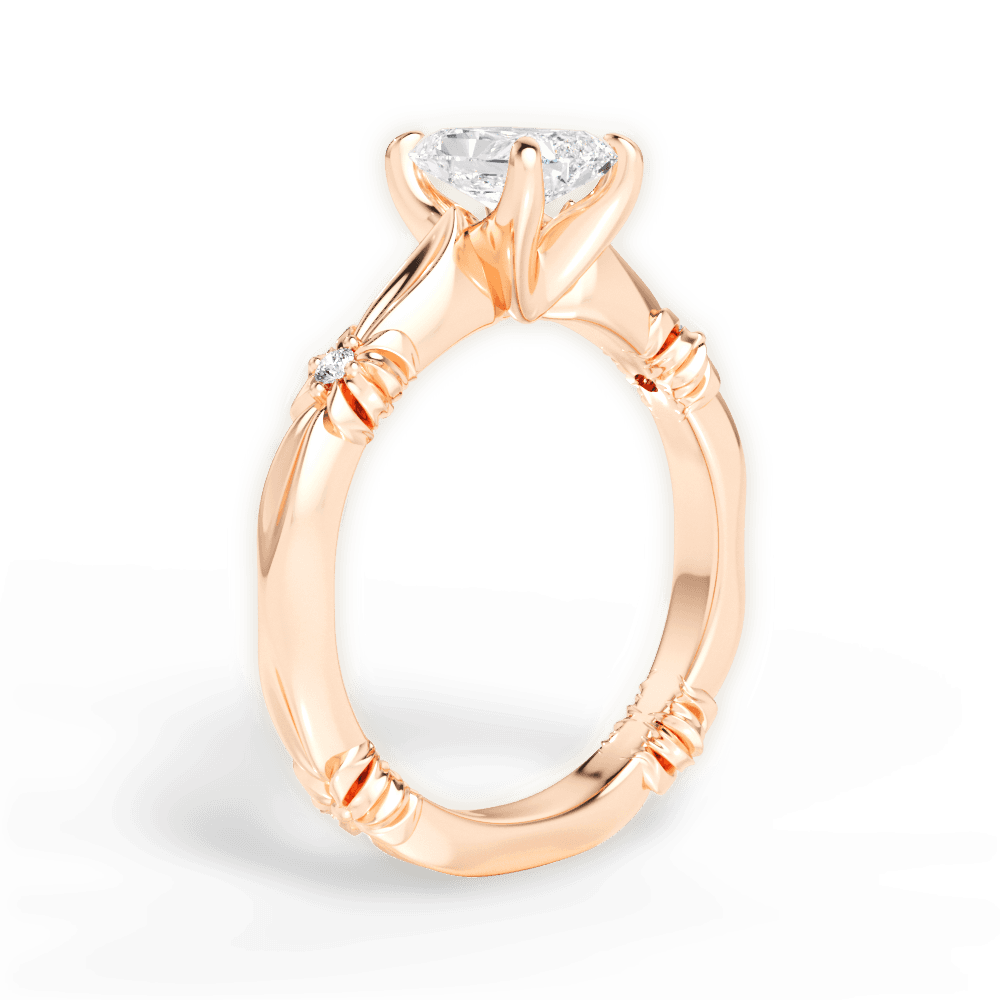 Claire Radiant Cut Lab Grown Diamond 18Kt Rose Gold Engagement Ring - View 2