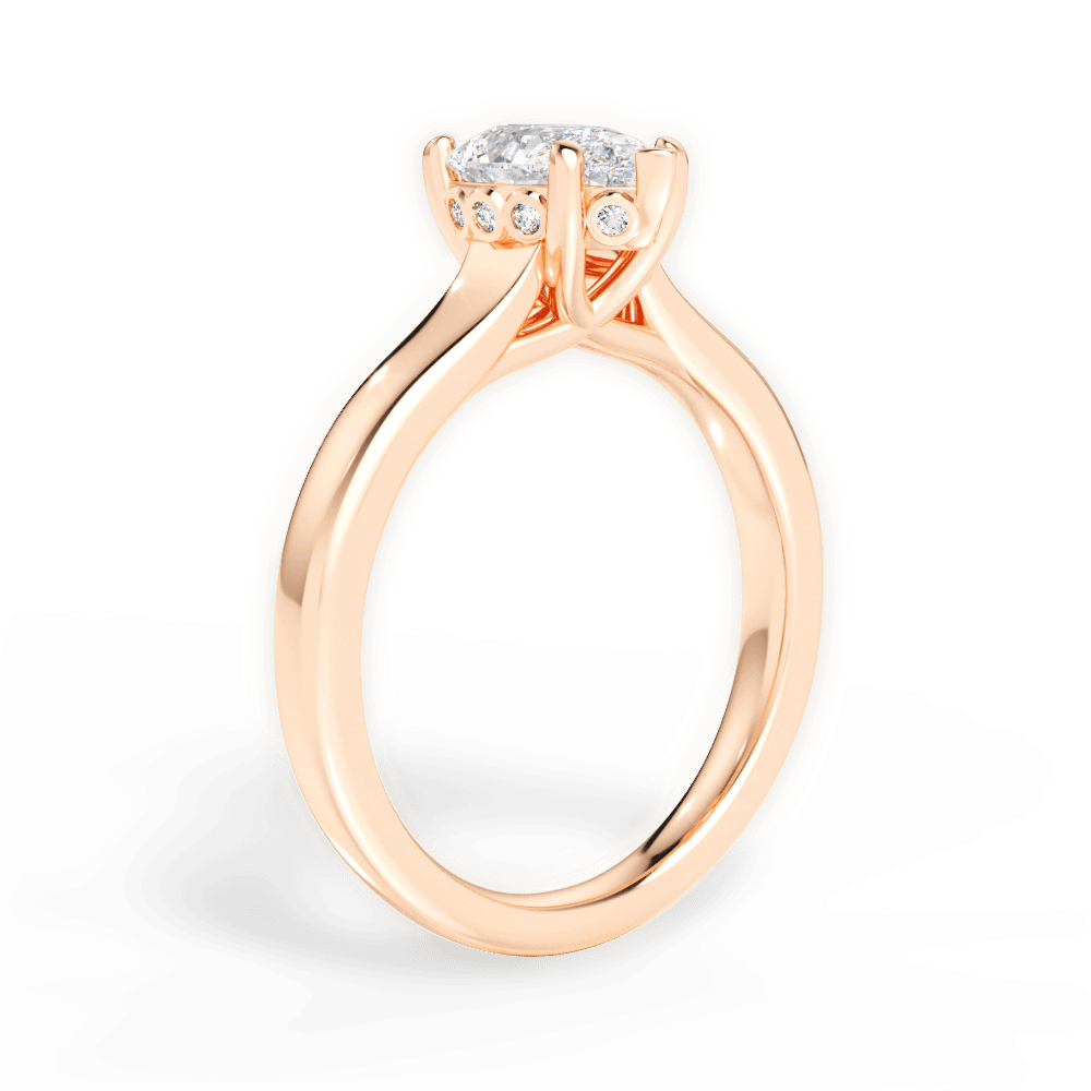 Carol Pear Cut Lab Grown Diamond 18Kt Rose Gold Engagement Ring - View 4