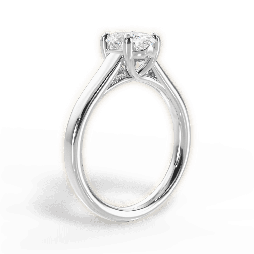 Ariana Oval Cut Lab Grown Diamond 18Kt White Gold Engagement Ring - View 4