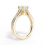 Delia Asscher Cut Lab Grown Diamond 18Kt Yellow Gold Engagement Ring - View 2