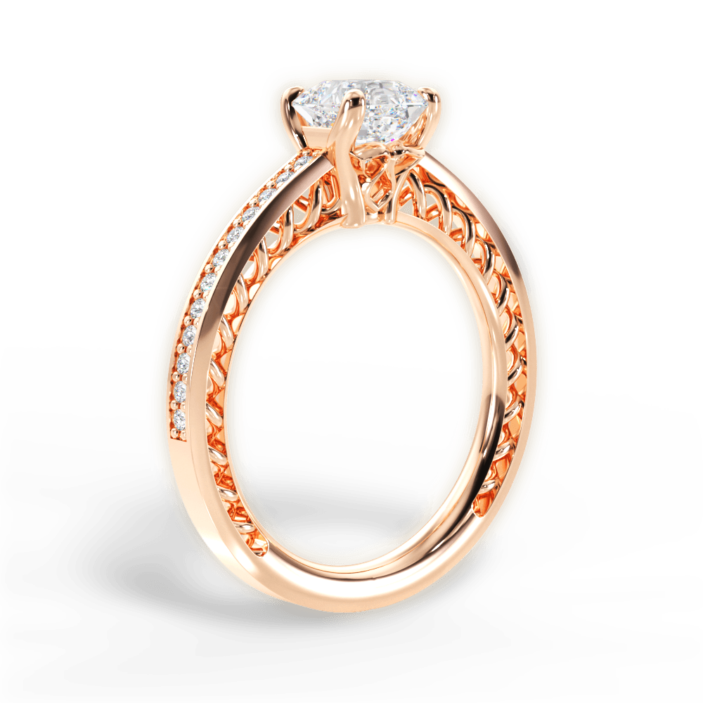Donna Asscher Cut Lab Grown Diamond 18Kt Rose Gold Engagement Ring - View 3