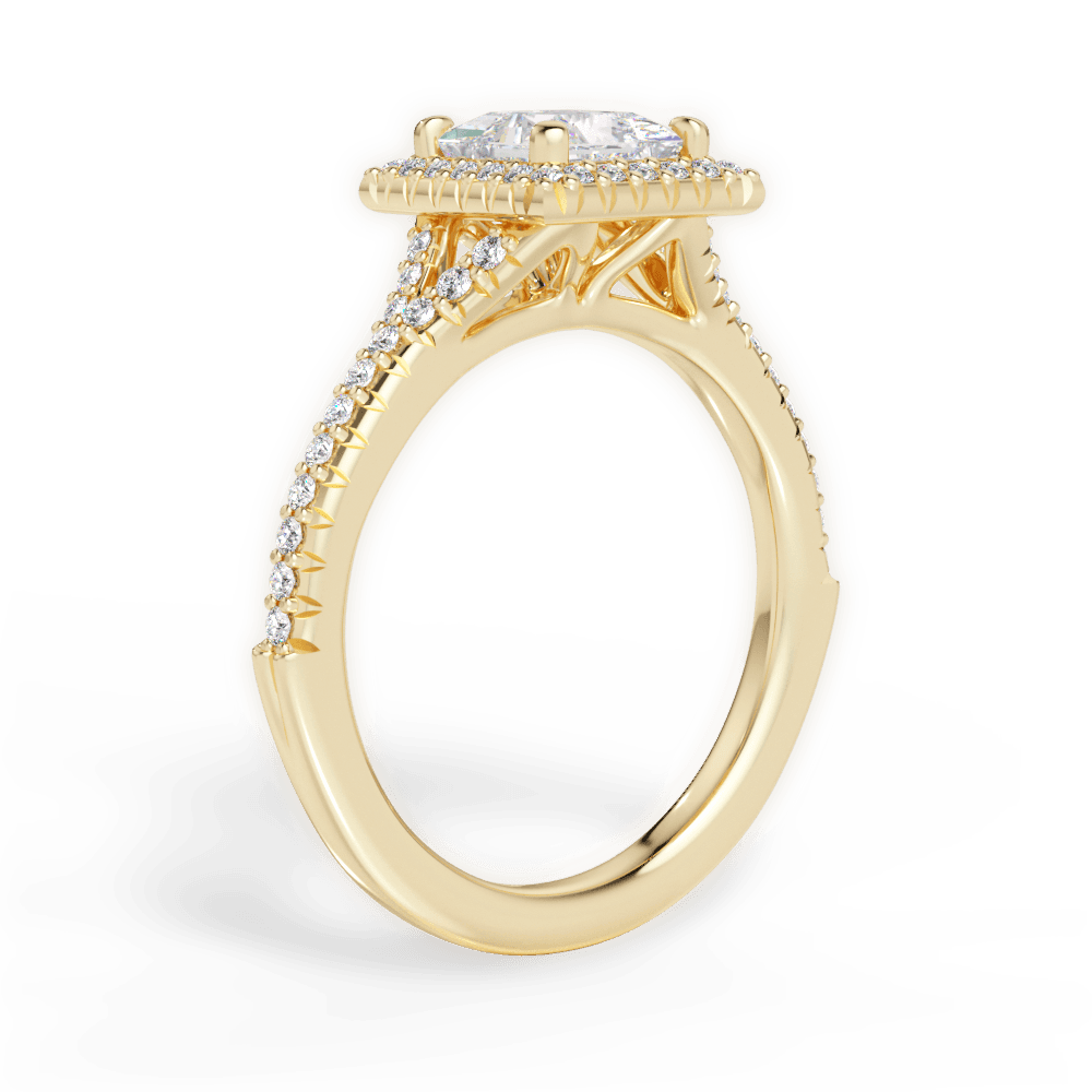 Judy Princess Cut Lab Grown Diamond 18Kt Yellow Gold Engagement Ring - View 2