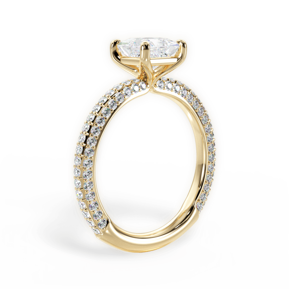 Kristen Princess Cut Lab Grown Diamond 18Kt Yellow Gold Engagement Ring - View 2
