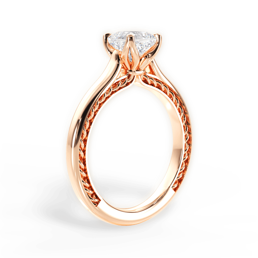 Carrie Cushion Cut Lab Grown Diamond 18Kt Rose Gold Engagement Ring - View 3
