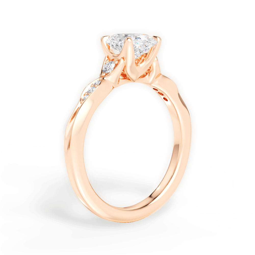 Cassie Oval Cut Lab Grown Diamond 18Kt Rose Gold Engagement Ring - View 4