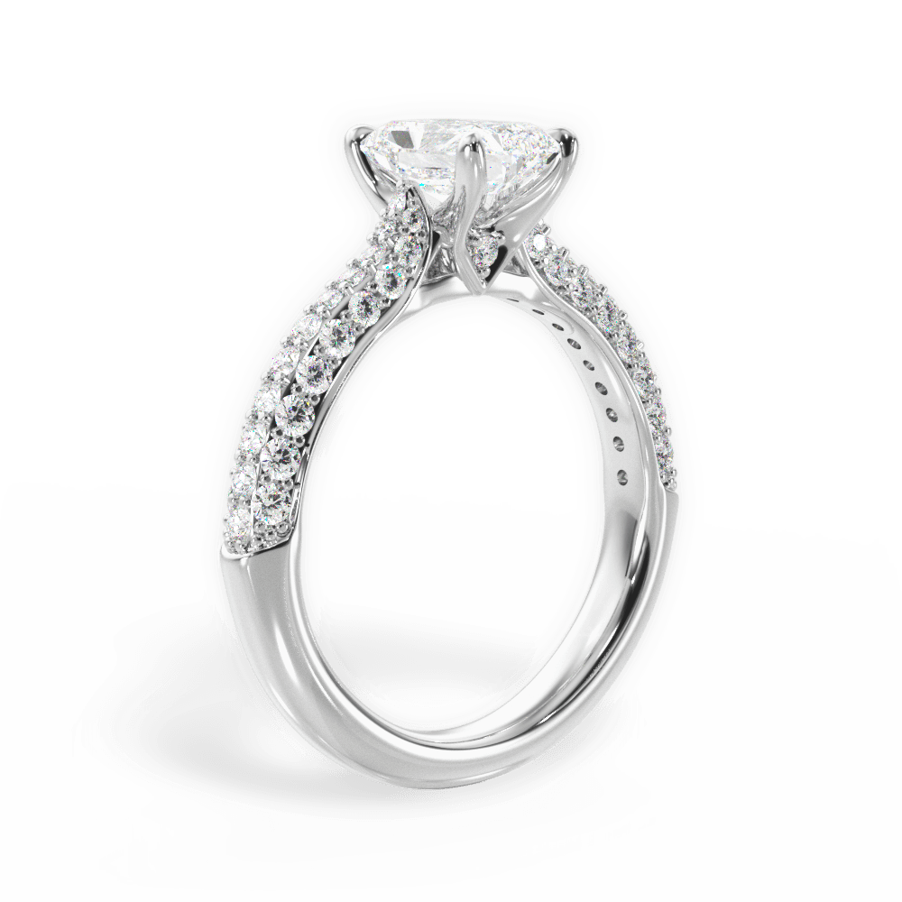 Kira Radiant Cut Lab Grown Diamond Platinum Engagement Ring - View 3