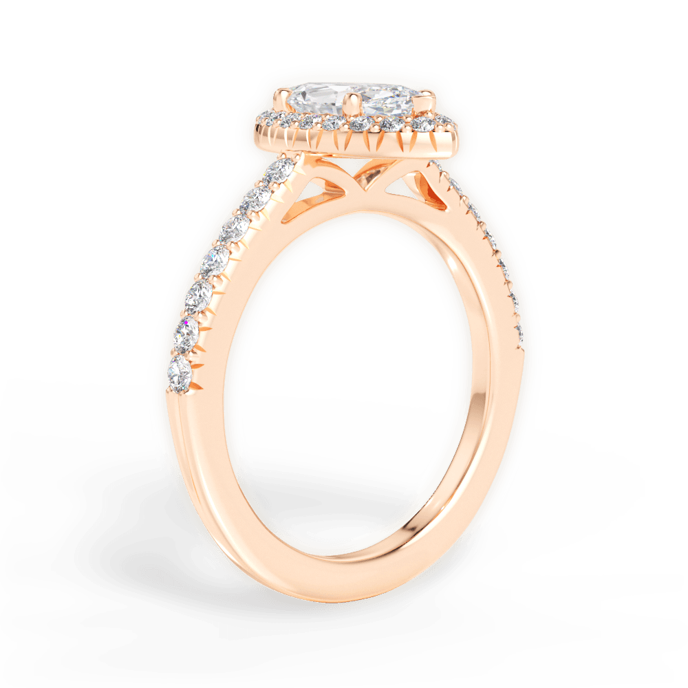 Kathleen Marquise Cut Lab Grown Diamond 18Kt Rose Gold Engagement Ring - View 2