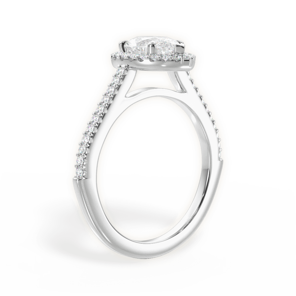 Jeanne Pear Cut Lab Grown Diamond 14Kt White Gold Engagement Ring - View 4