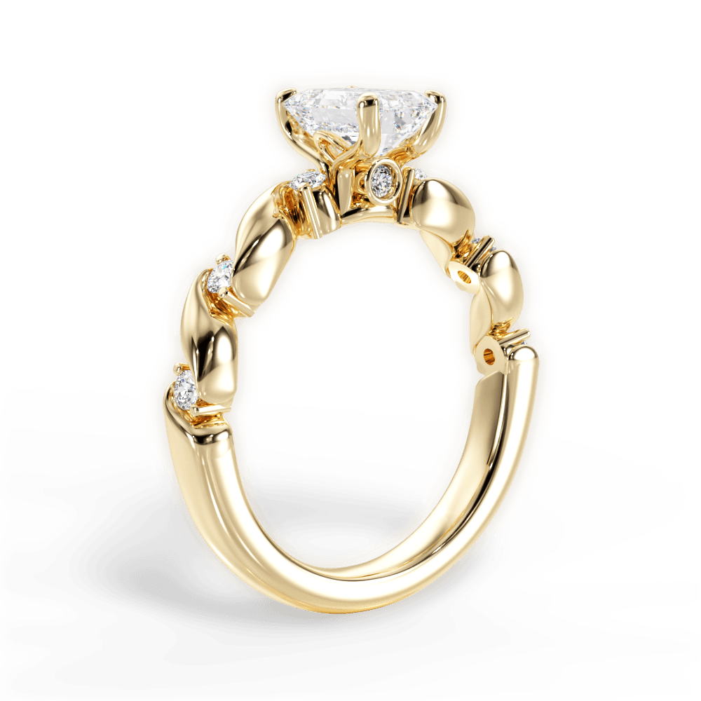 Emma Emerald Cut Lab Grown Diamond 18Kt Yellow Gold Engagement Ring - View 3