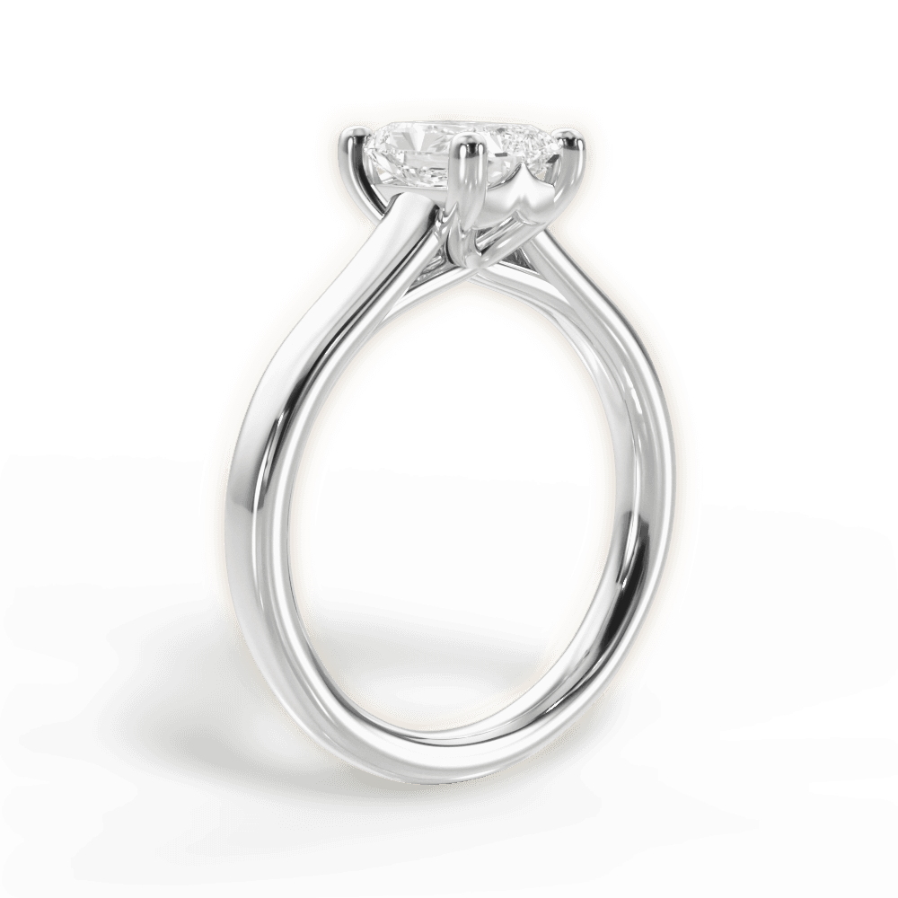Ariana Radiant Cut Lab Grown Diamond 14Kt White Gold Engagement Ring - View 4