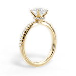 Giselle Round Cut Lab Grown Diamond 18Kt Yellow Gold Engagement Ring - View 3