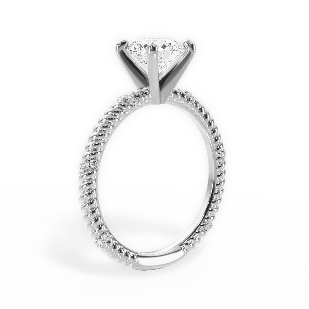 Chloe Round Cut Lab Grown Diamond Platinum Engagement Ring - View 4