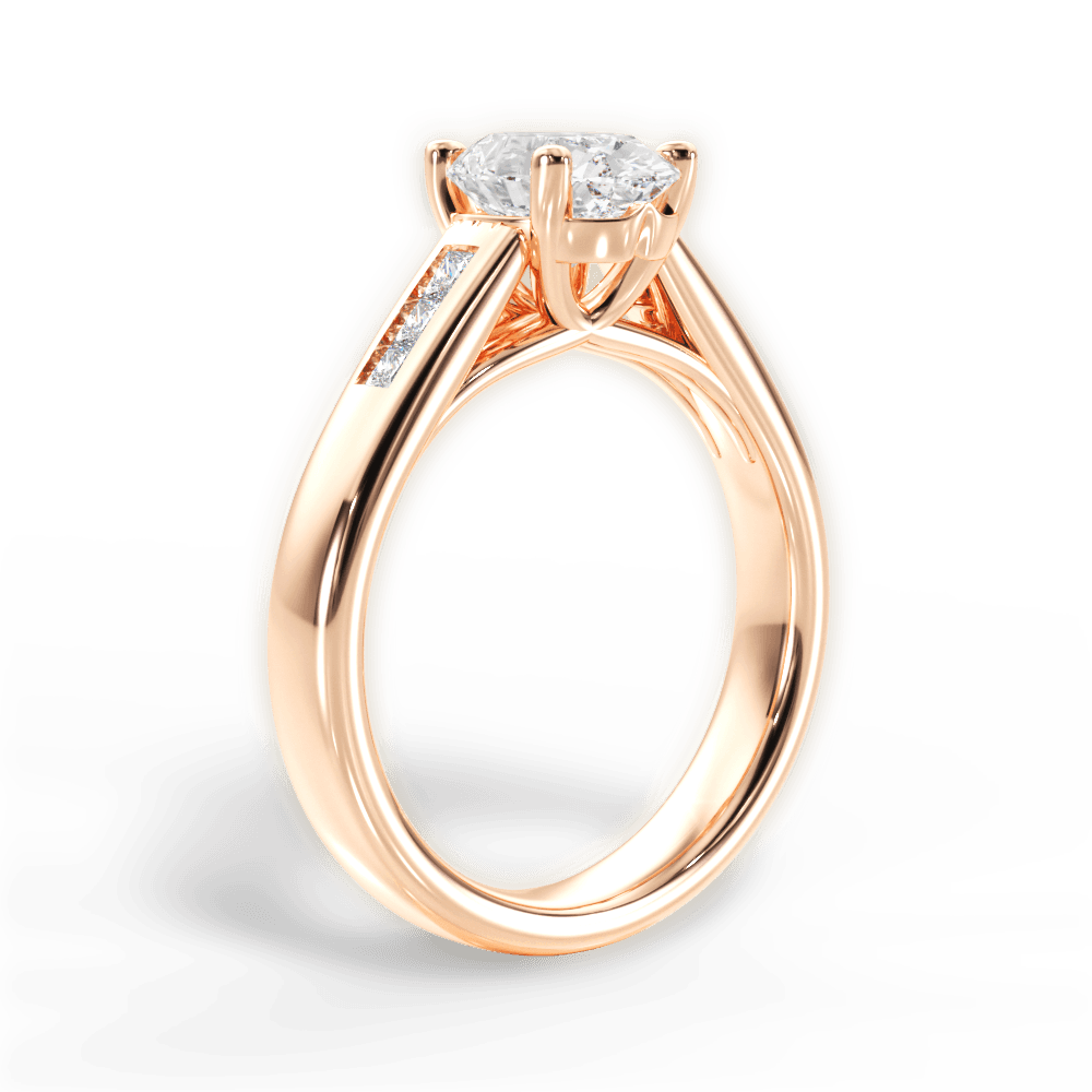 Brittany Oval Cut Lab Grown Diamond 18Kt Rose Gold Engagement Ring - View 3