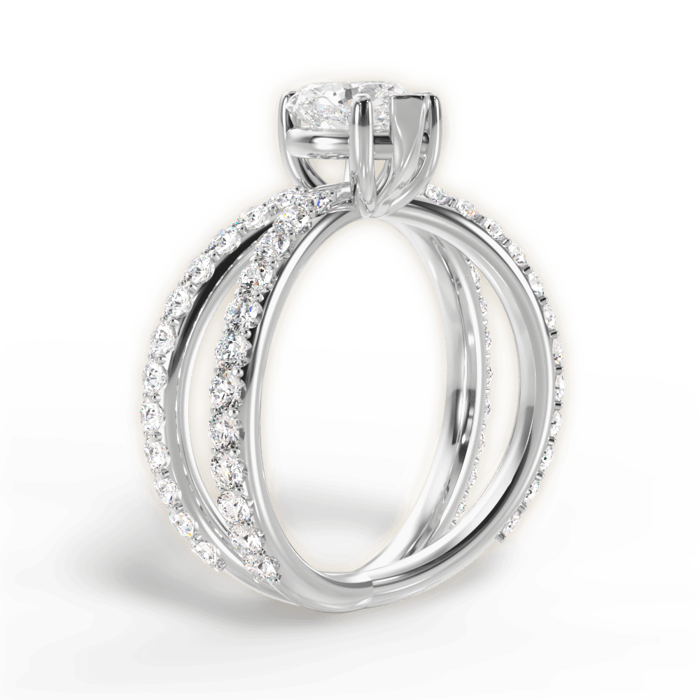 Lauren Heart Cut Lab Grown Diamond Platinum Engagement Ring - View 4