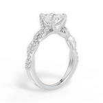 Justine Emerald Cut Lab Grown Diamond 14Kt White Gold Engagement Ring - View 3