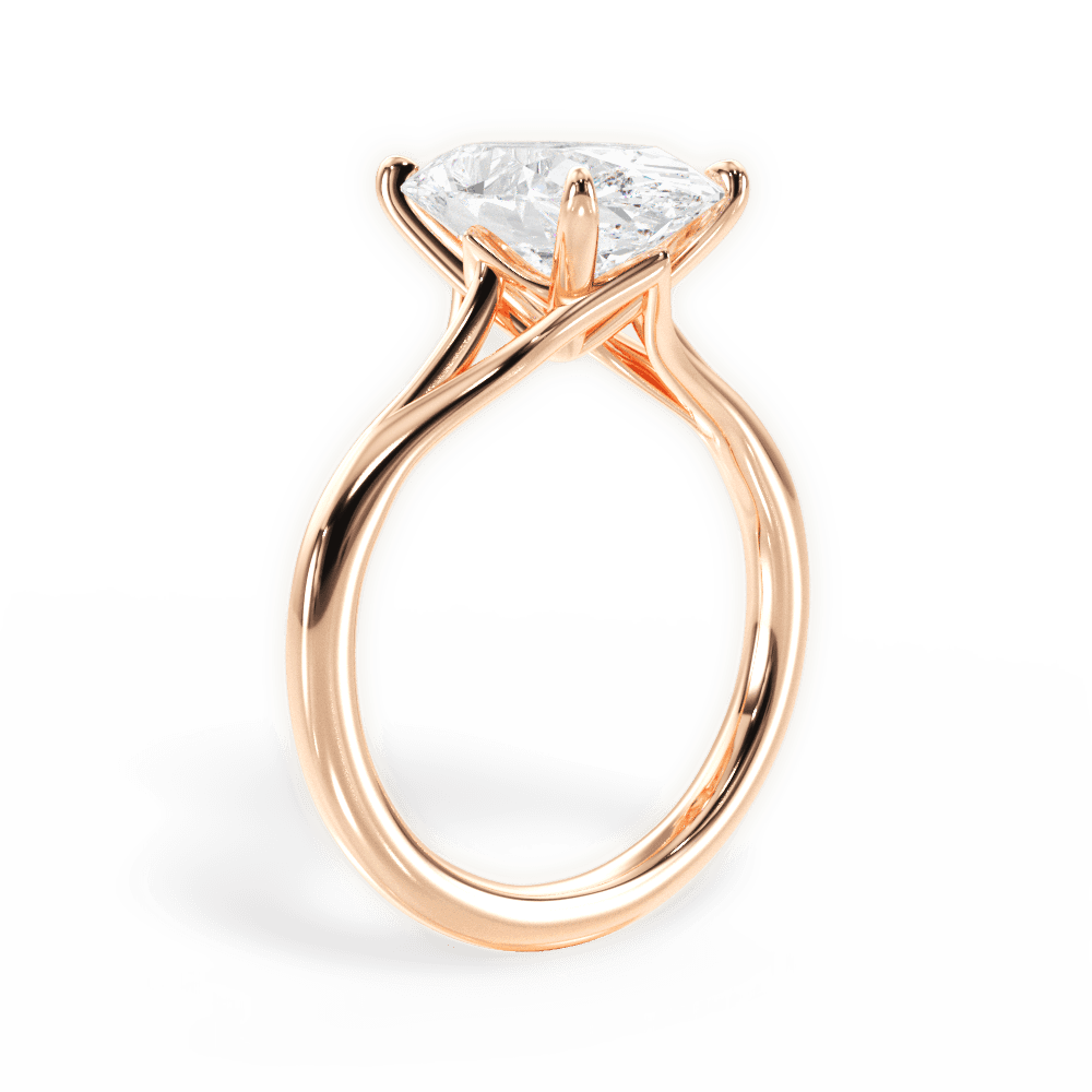 Anita Oval Cut Lab Grown Diamond 18Kt Rose Gold Engagement Ring - View 4