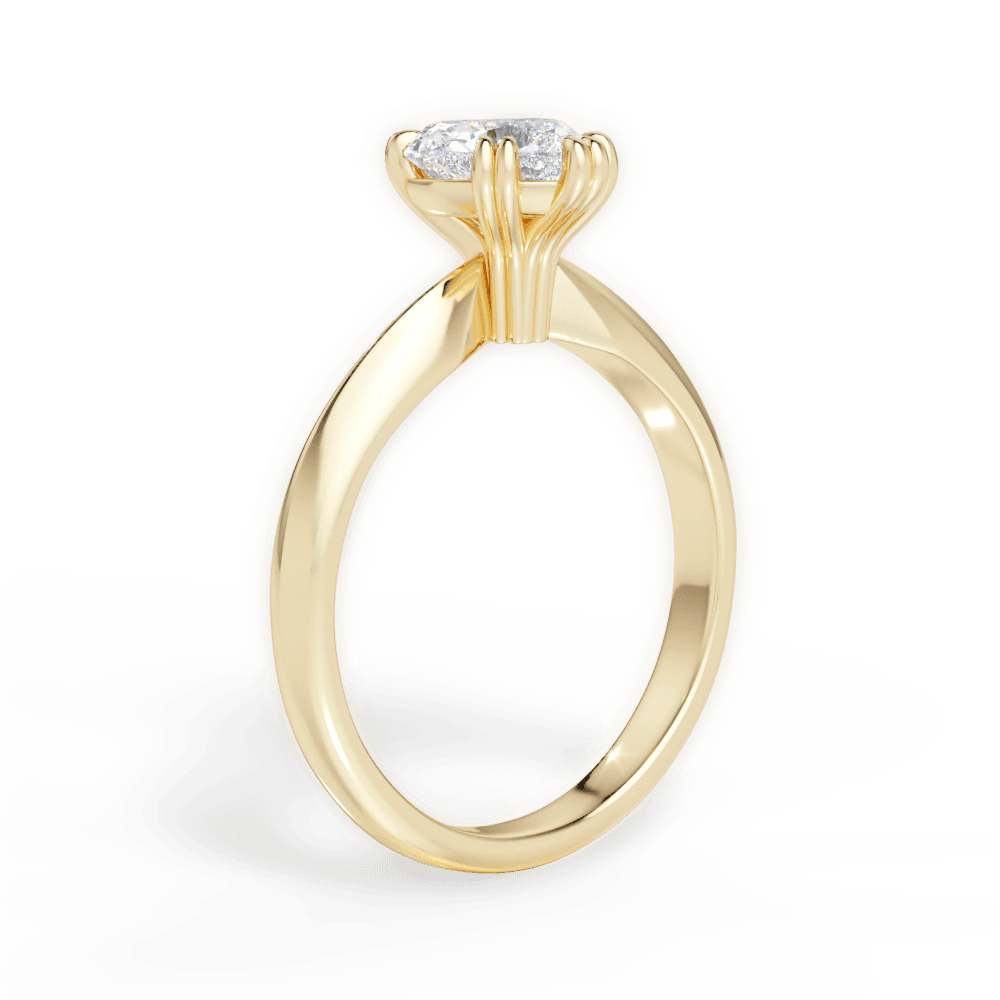 Claudia Heart Cut Lab Grown Diamond 18Kt Yellow Gold Engagement Ring - View 3