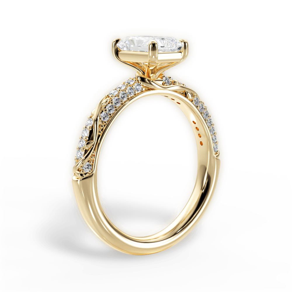 Gloria Radiant Cut Lab Grown Diamond 18Kt Yellow Gold Engagement Ring - View 3