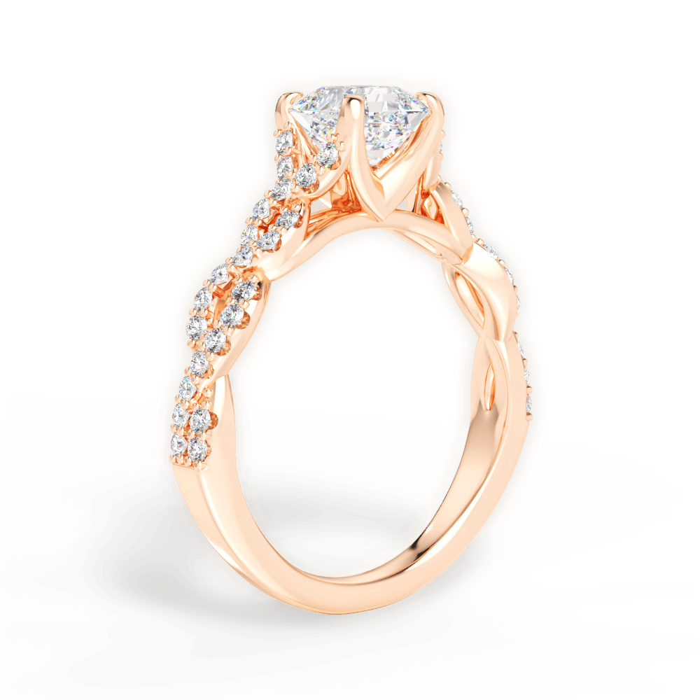 Justine Asscher Cut Lab Grown Diamond 18Kt Rose Gold Engagement Ring - View 3