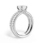 Christie Cushion Cut Lab Grown Diamond Platinum Engagement Ring - View 3
