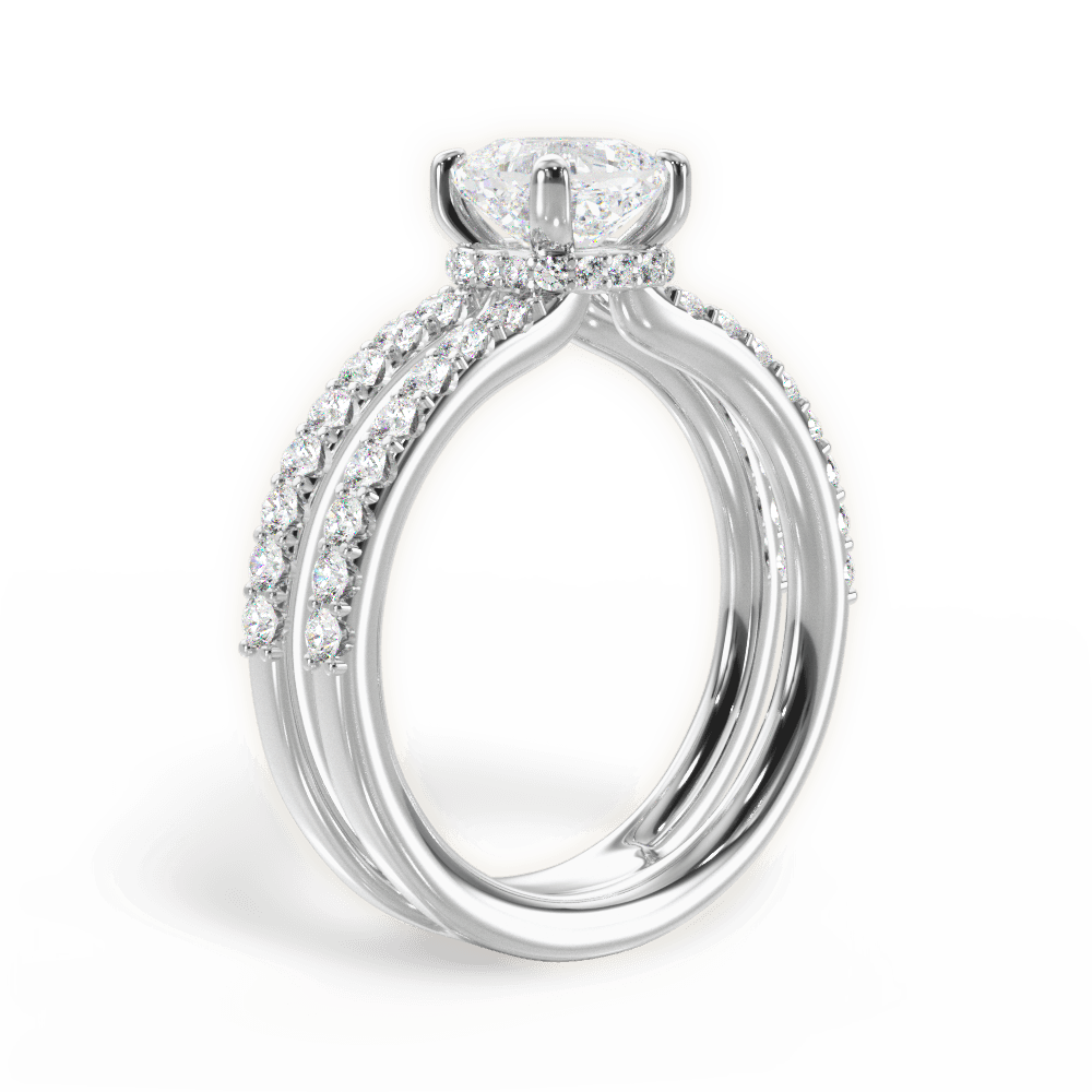Christie Cushion Cut Lab Grown Diamond Platinum Engagement Ring - View 3