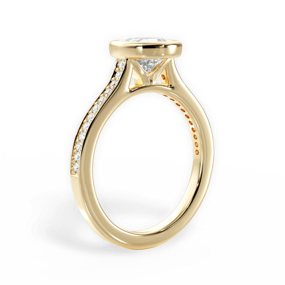 Deanna Cushion Cut Lab Grown Diamond 18Kt Yellow Gold Engagement Ring - View 2