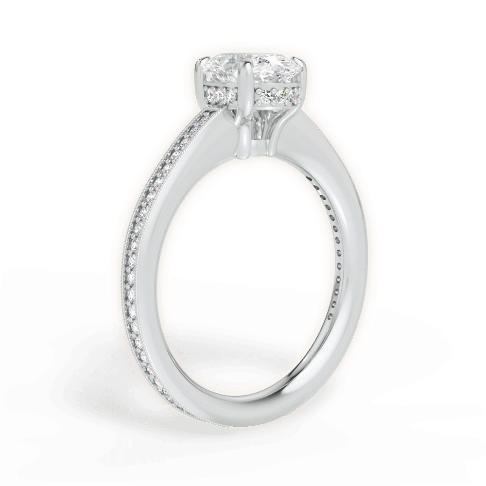 Janet Oval Cut Lab Grown Diamond 14Kt White Gold Engagement Ring - View 4