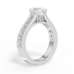Lynn Oval Cut Lab Grown Diamond Platinum Engagement Ring - View 3