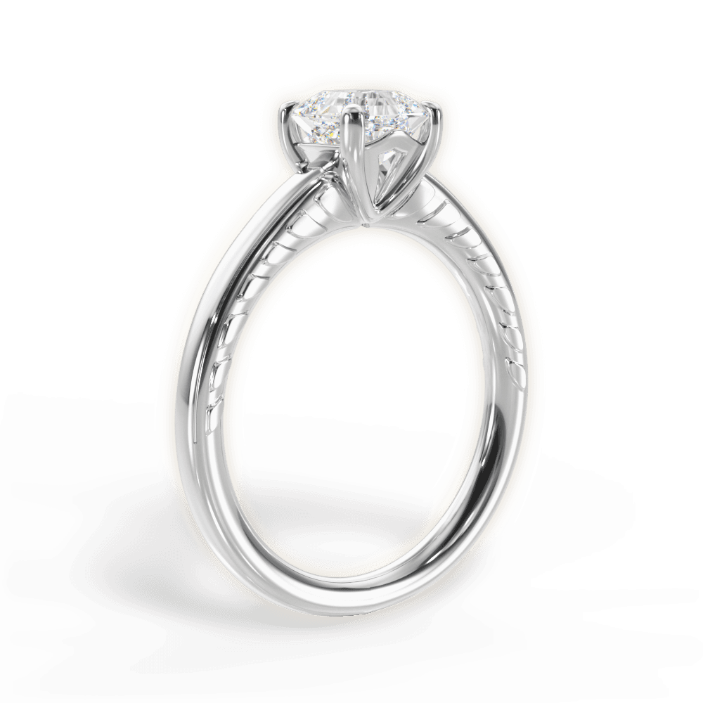 Annette Asscher Cut Lab Grown Diamond 14Kt White Gold Engagement Ring - View 3