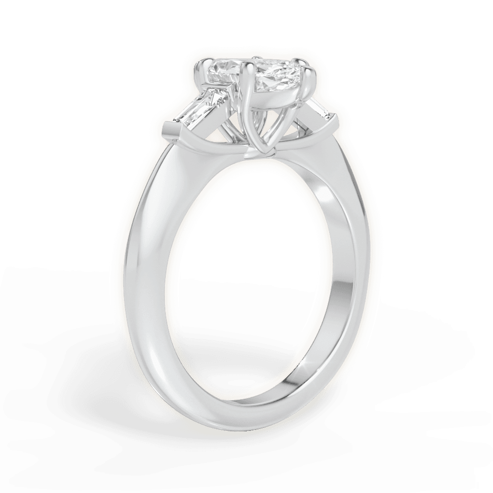 Emily Marquise Cut Lab Grown Diamond 18Kt White Gold Engagement Ring - View 3