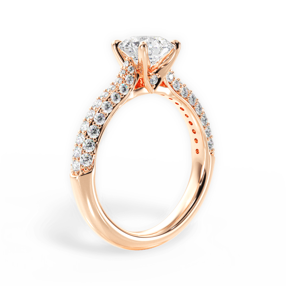 Kira Round Cut Lab Grown Diamond 18Kt Rose Gold Engagement Ring - View 4