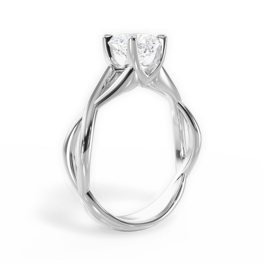Aubrey Asscher Cut Lab Grown Diamond 14Kt White Gold Engagement Ring - View 4