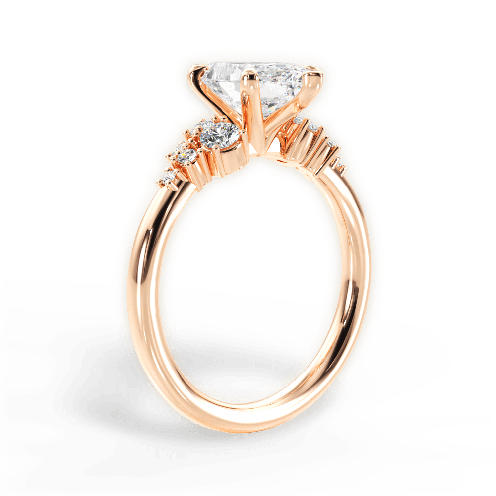 Carmen Marquise Cut Lab Grown Diamond 18Kt Rose Gold Engagement Ring - View 3