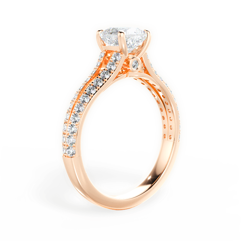 Kendra Cushion Cut Lab Grown Diamond 18Kt Rose Gold Engagement Ring - View 2