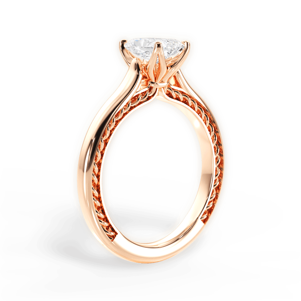 Carrie Radiant Cut Lab Grown Diamond 18Kt Rose Gold Engagement Ring - View 2