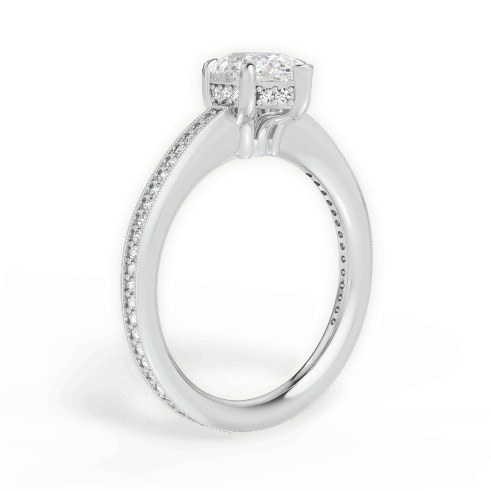 Janet Pear Cut Lab Grown Diamond Platinum Engagement Ring - View 2