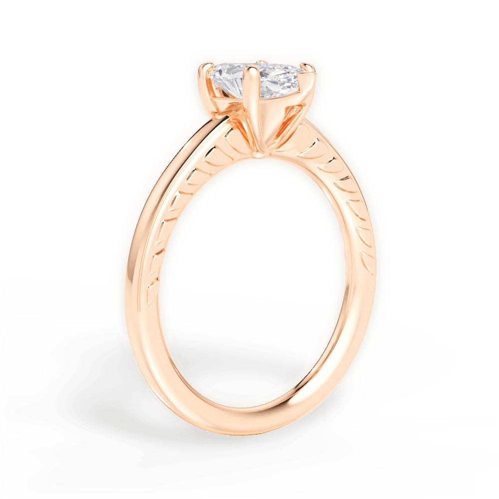 Annette Marquise Cut Lab Grown Diamond 18Kt Rose Gold Engagement Ring - View 3