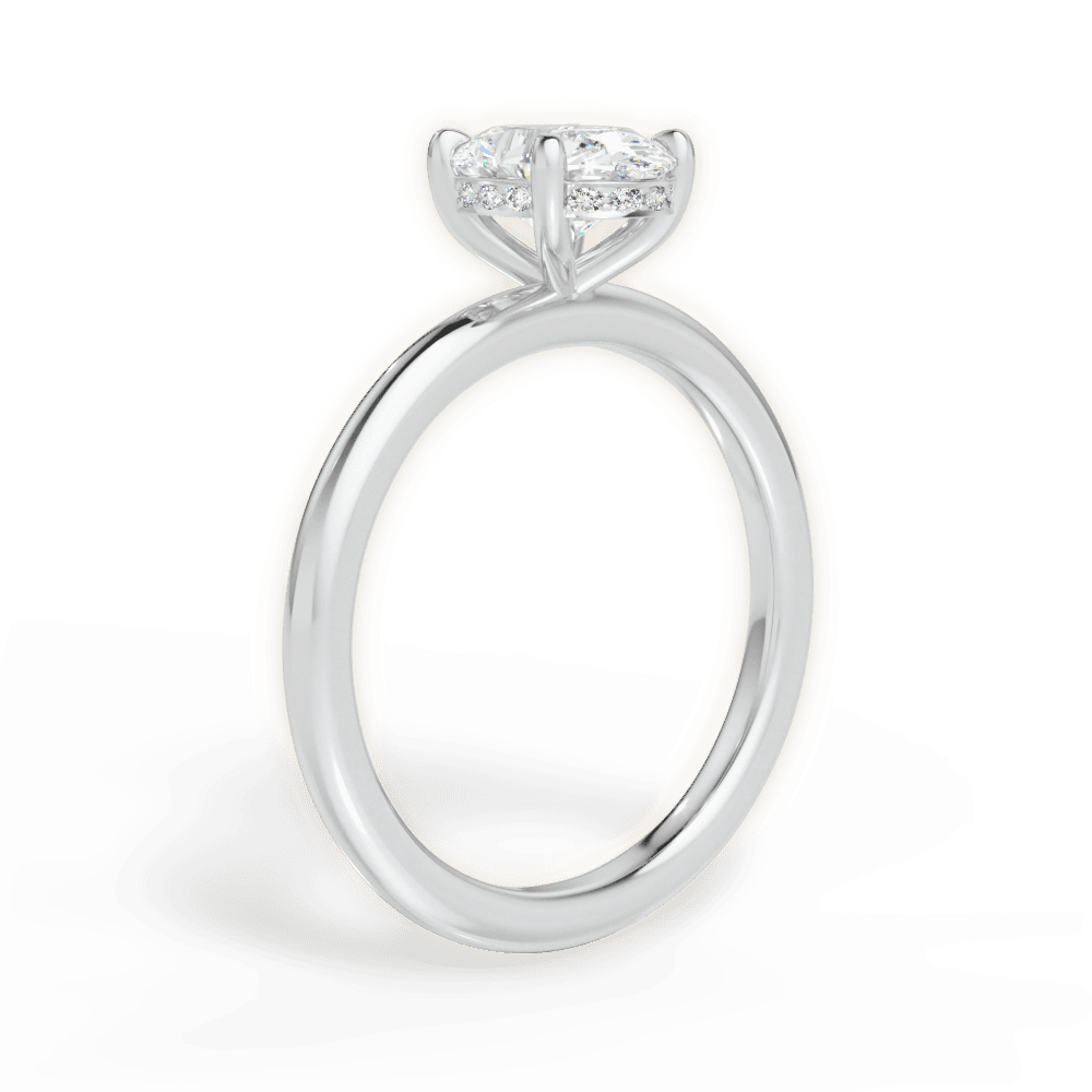 Brenda Oval Cut Lab Grown Diamond 14Kt White Gold Engagement Ring - View 2