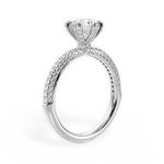 Linda Round Cut Lab Grown Diamond Platinum Engagement Ring - View 3