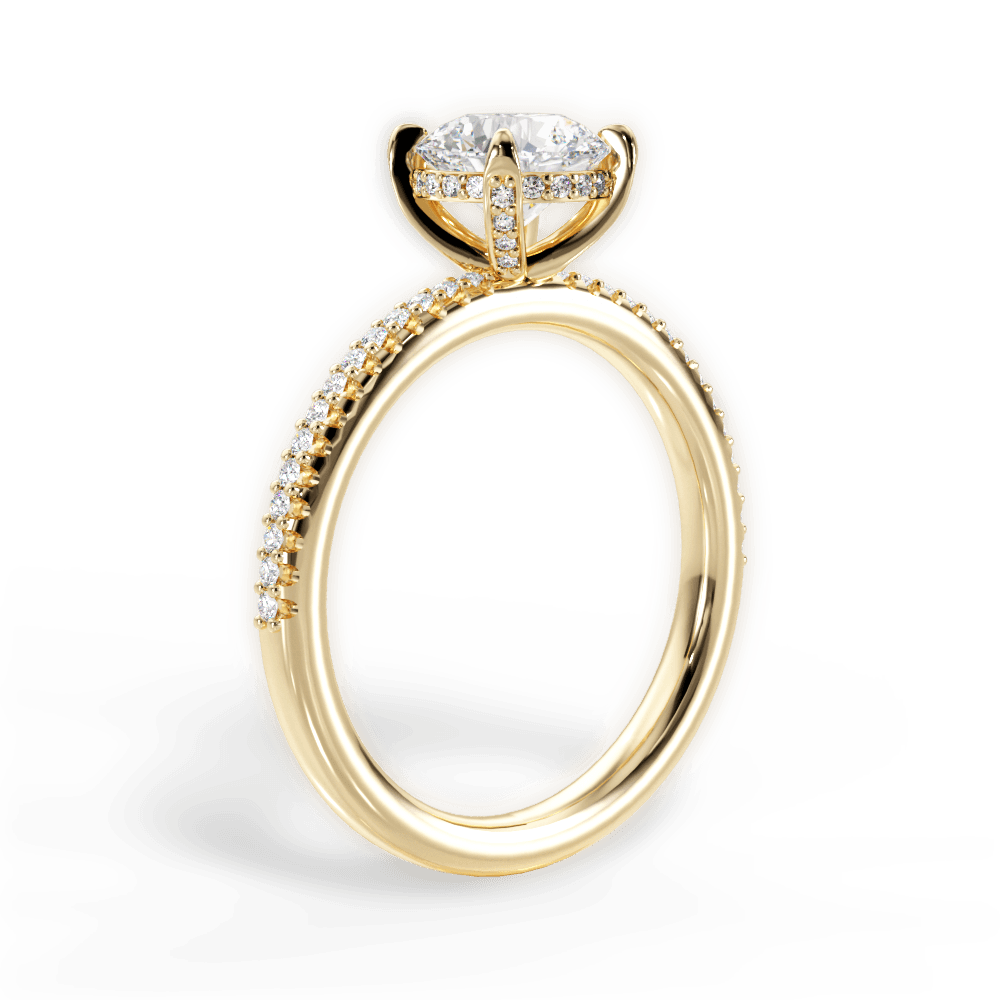 Helen Round Cut Lab Grown Diamond 18Kt Yellow Gold Engagement Ring - View 4