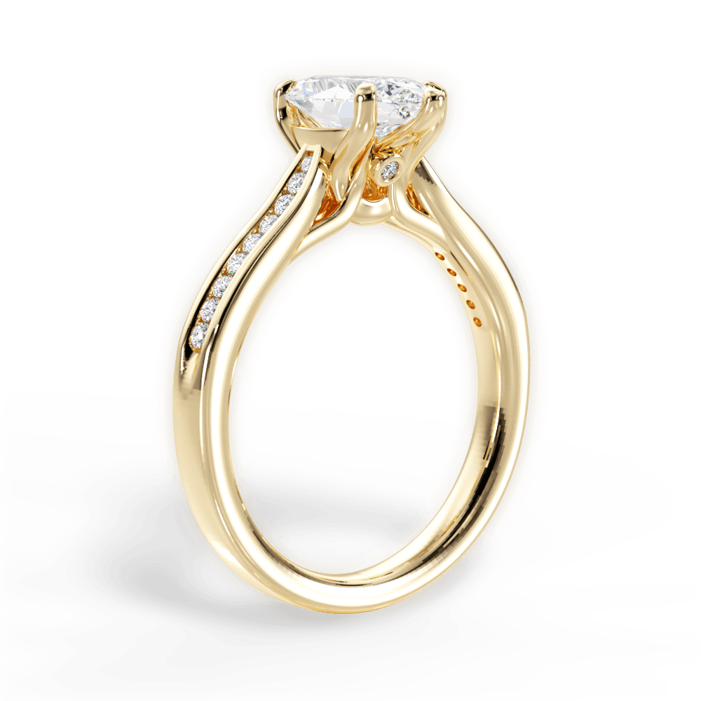 Elena Marquise Cut Lab Grown Diamond 18Kt Yellow Gold Engagement Ring - View 2